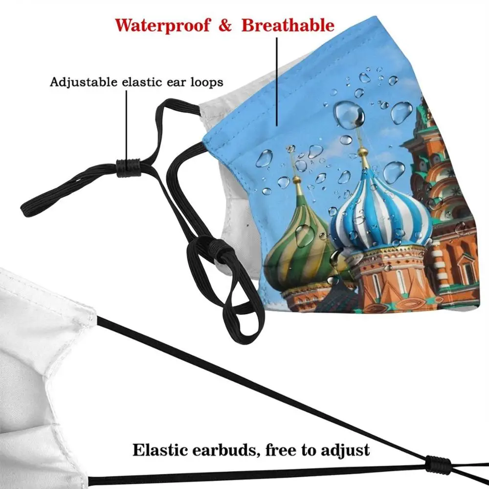 Masque de moscou avec filtre lavable Pm2.5, masque tendance, pour bricolage, pour la bouche