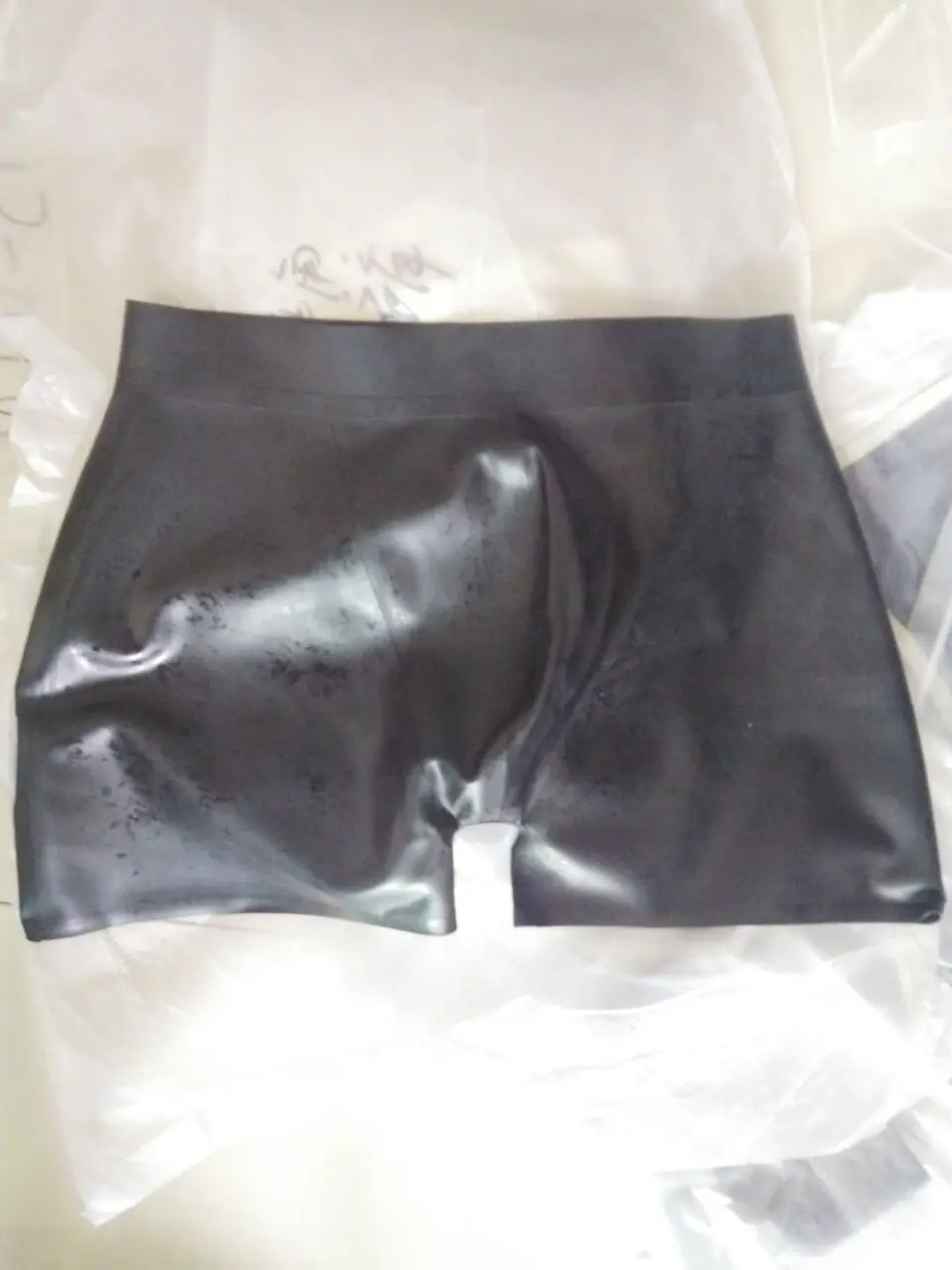 Latex Underwear for men sey Shorts  with Zipper 3D Punch Pants Tight  Fit Handmade underpants