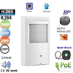 Mini wifi câmera de áudio invisível 2mp/5mp hd interior pir estilo escondido segurança sem fio visão noturna h265 vigilância vídeo camhi