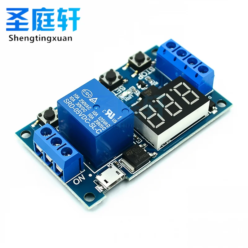 1 PCS DC 6-30V  Support Micro USB 5V LED Display Automation Cycle Delay Timer Control off Switch Delay Time Relay 6V 9V 12V 24V