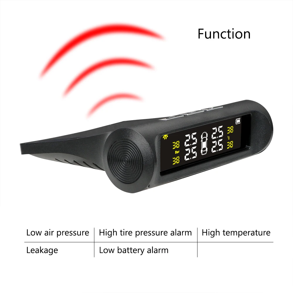 Système de surveillance de la pression solaire pour voiture, écran LCD numérique, TPMS, systèmes d'alarme de sécurité automatique