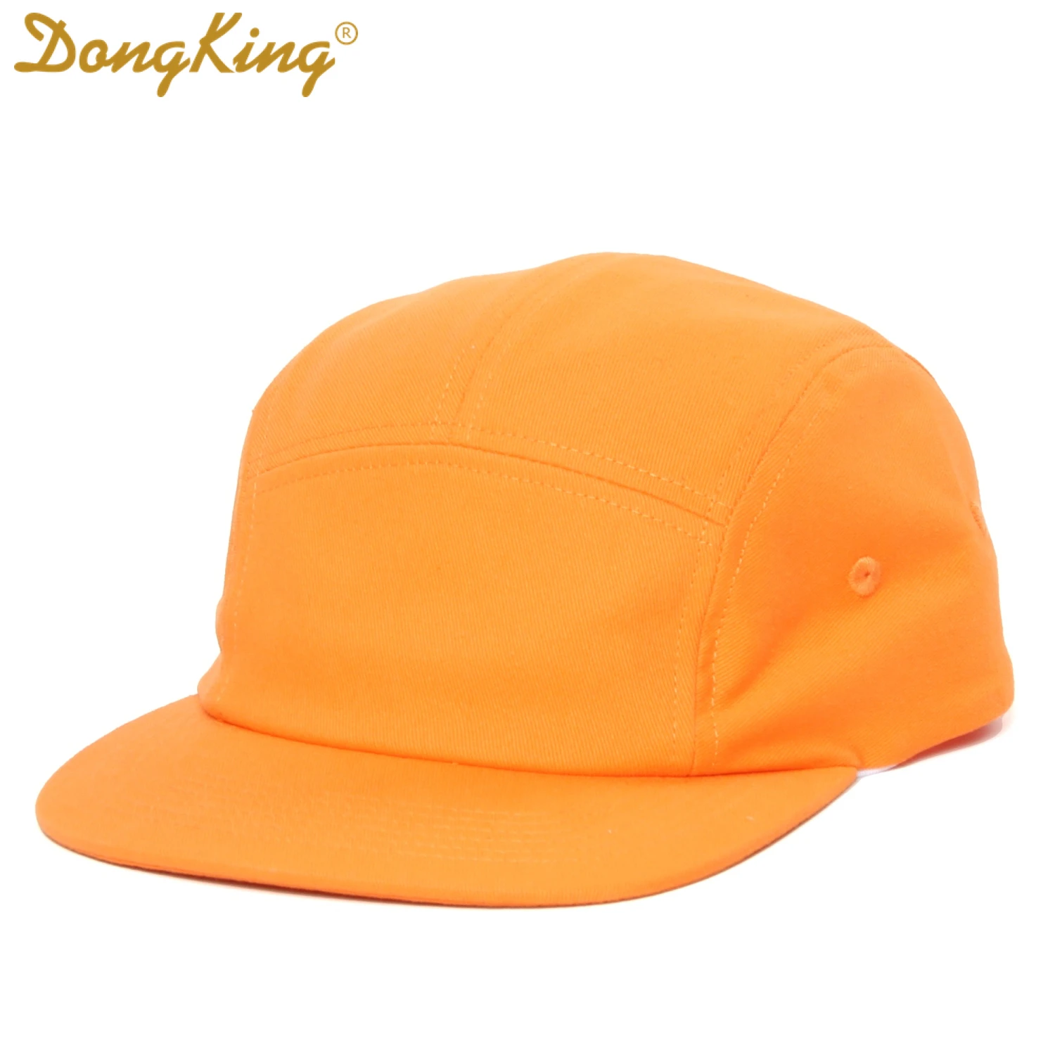 DongKing Classic 5 Panel Cap Running Hat Flat Bill Washed Cotton Camping Hats Solid Soft Low Crown Classic Hats for Men Women