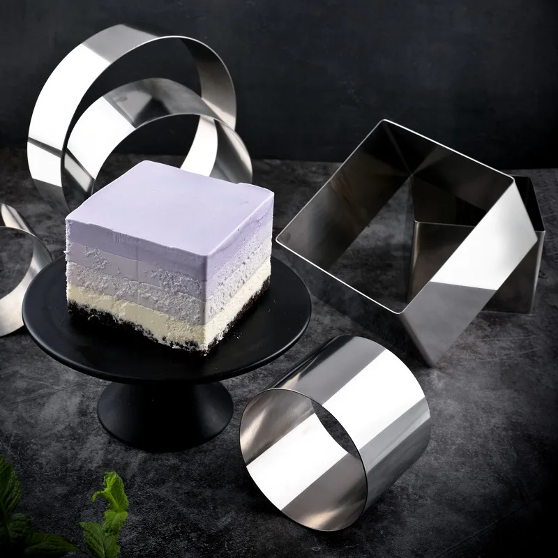 Square Round Stainless Steel Heightened Mold for Baking DIY  Tiramisu Mousse Mould Cake Decorating Tools Kitchen Accessories