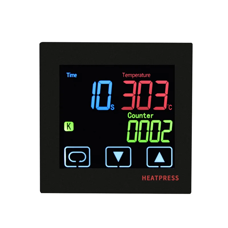 LCD Touch screen buttons Digital temperature controller CJ-TH9600 220VAC SSR output  time count function Heatpress panel meter