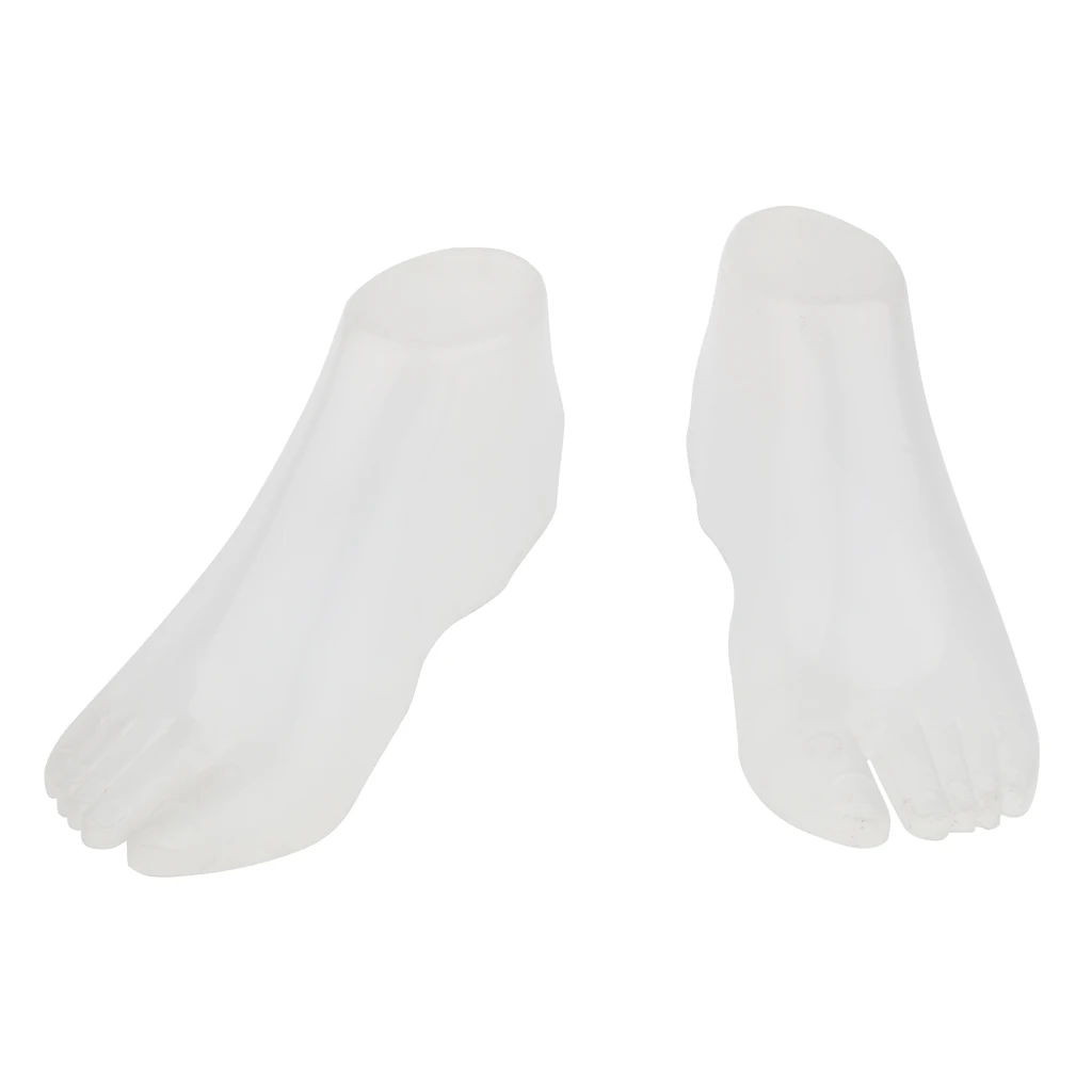 2pcs Men Feet Mannequin Socks Display Foot Stand Foot Plastic Mannequin Model For Socks Shoes Display Simulation Left Right