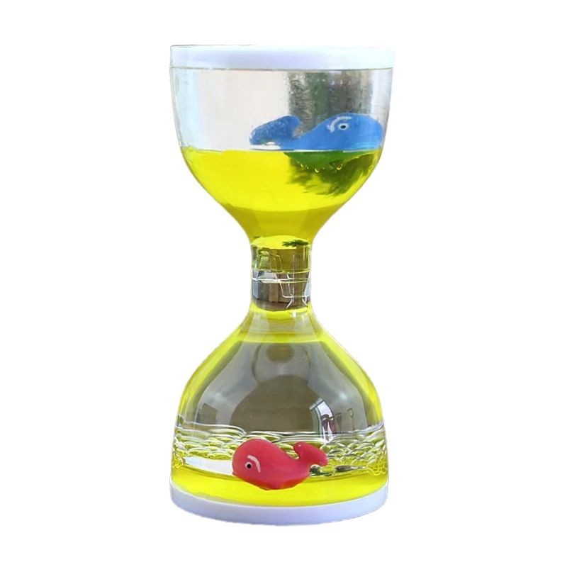 Liquid Motion Bubbler Timer Desk Sensory Toy Animal Floating Oil Hourglass for F