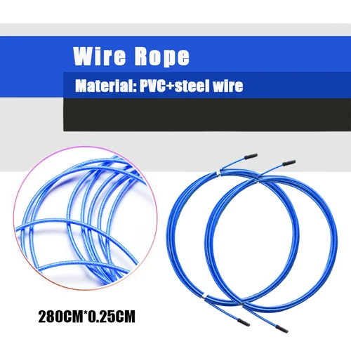 Imagen 2 del producto Cable de acero de 2,8 m para saltar cuerdas Fitness Crossfit cuerda de repuesto Cable reemplazable Cable de velocidad de Metal accesorios de cuerda para saltar
