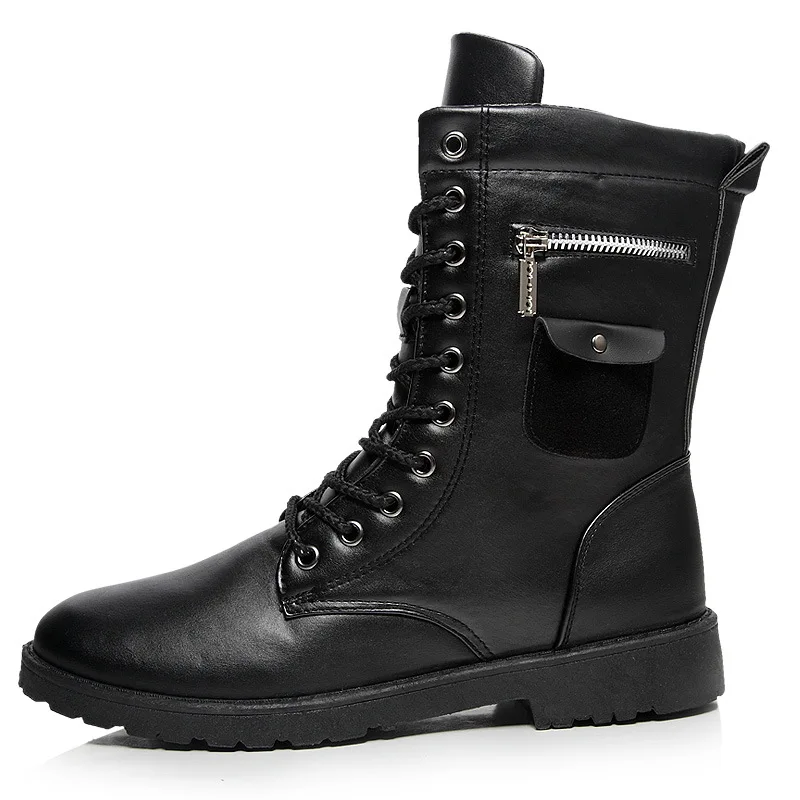 Marka buty męskie łańcuszek męskie buty czaszka metalowa klamra zasznurować męskie buty motocyklowe Punk męskie buty Rock 2019 — zdjęcie 5