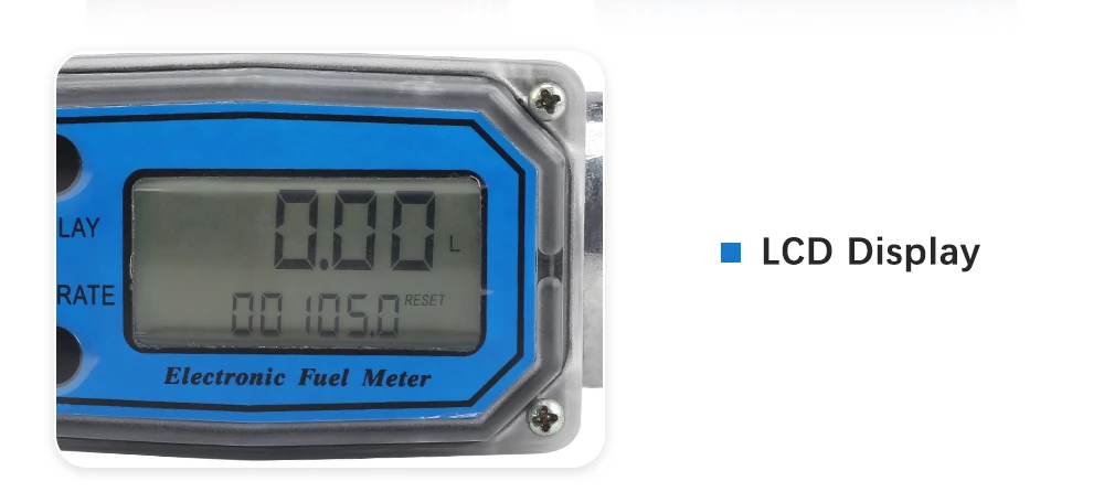 Digitaler Turbinen-Durchflussmesser 1″ NPT – 15–120 L/min, Für Diesel, Kerosin, Benzin, ±1% Genauigkeit, LCD, Batteriebetrieb, Rot