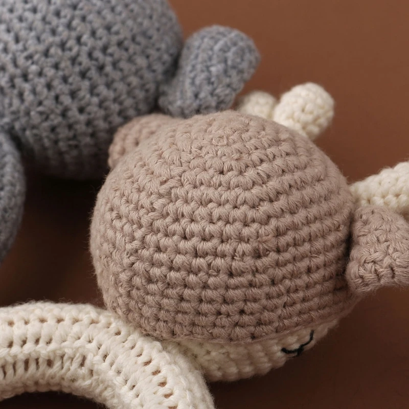Anneau de dentition en bois sans BPA pour bébé, hochet en forme de cerf, Crochet fait à la main, jouets pour nouveau-né