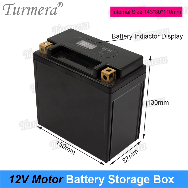 Turmera 12V 32700 Lifepo4 Battery Storage Box 2X4 Holder Nickel with 4S 40A 12.8V Balance BMS for Uninterrupted Power Supply Use