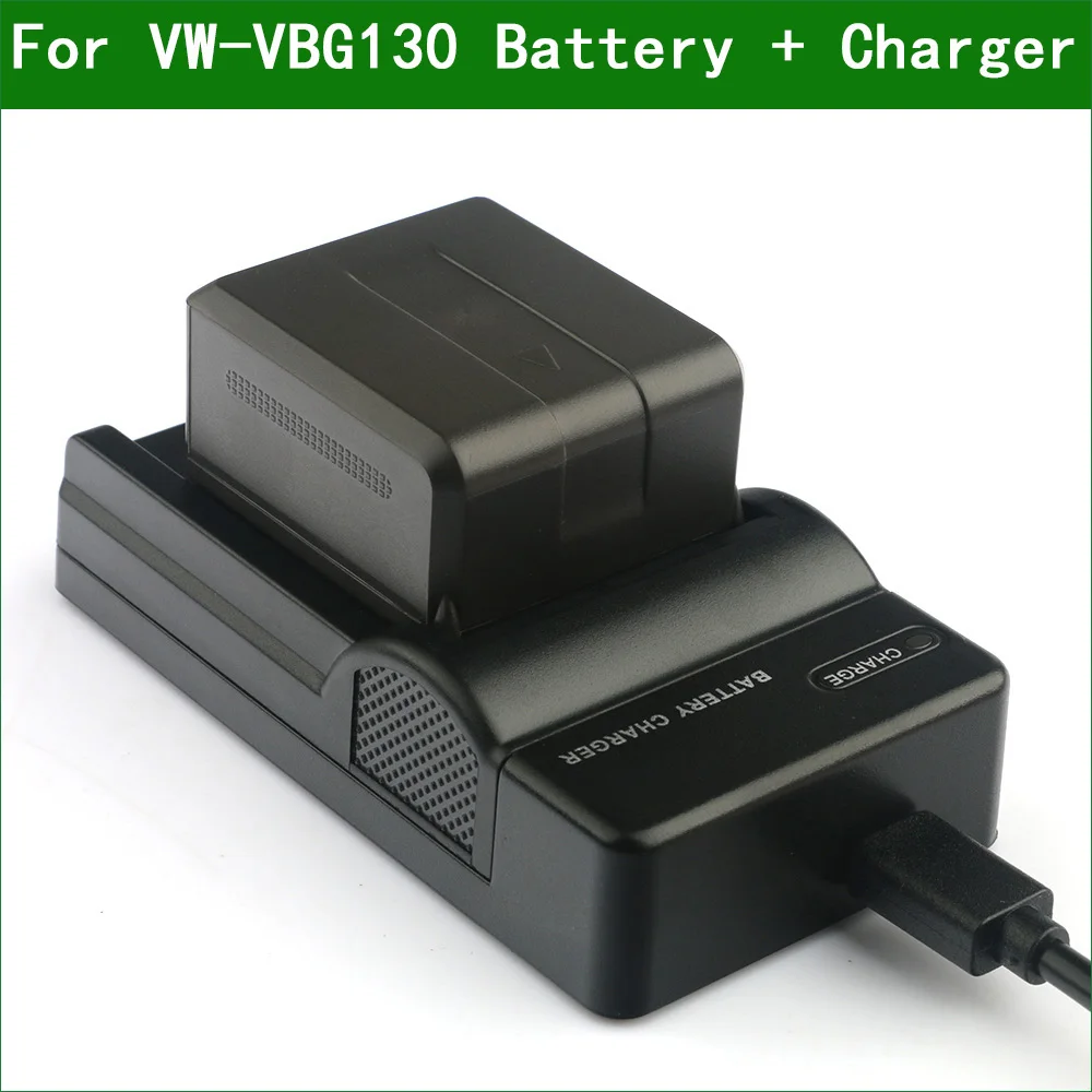 Lanfulang VW-VBG130 VBG130 Digital Camera Battery + Charger for Panasonic HDC TM10 SD200 SD600 SD700 SDT750 HS20 HS250 HS300