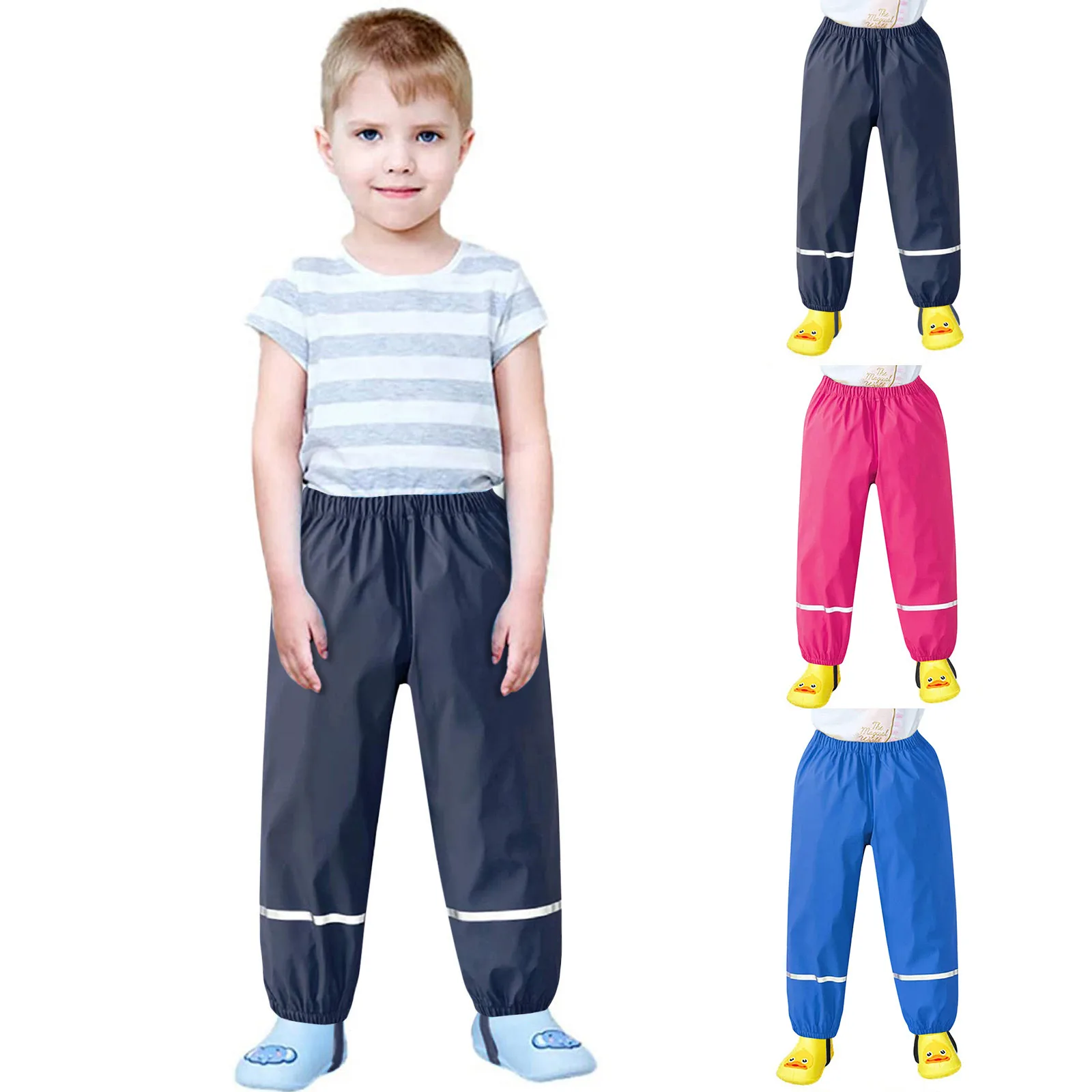 

Kids Raincoat Rain Pants Waterproof Cartoon Children’s Kids Rain Dungarees Mud Trousers Waterproof Breathable for Girls Boys