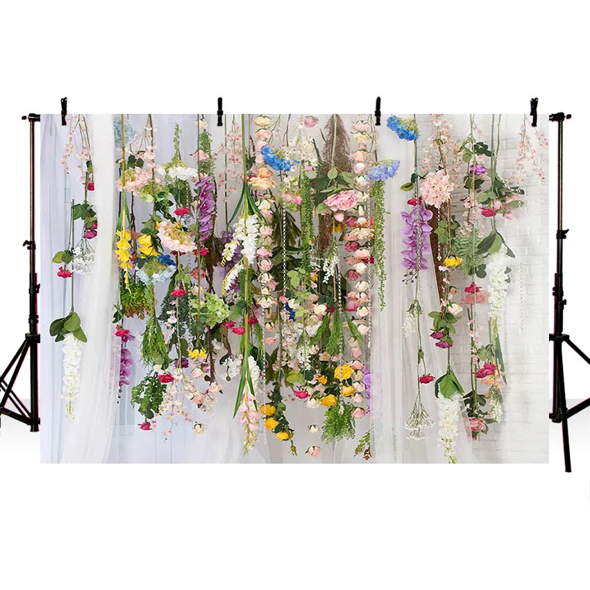 Avezano-봄 배경 사진 녹색 잔디 꽃 아이 생일 초상화 장식, 벽 배경 사진 스튜디오 Photocall