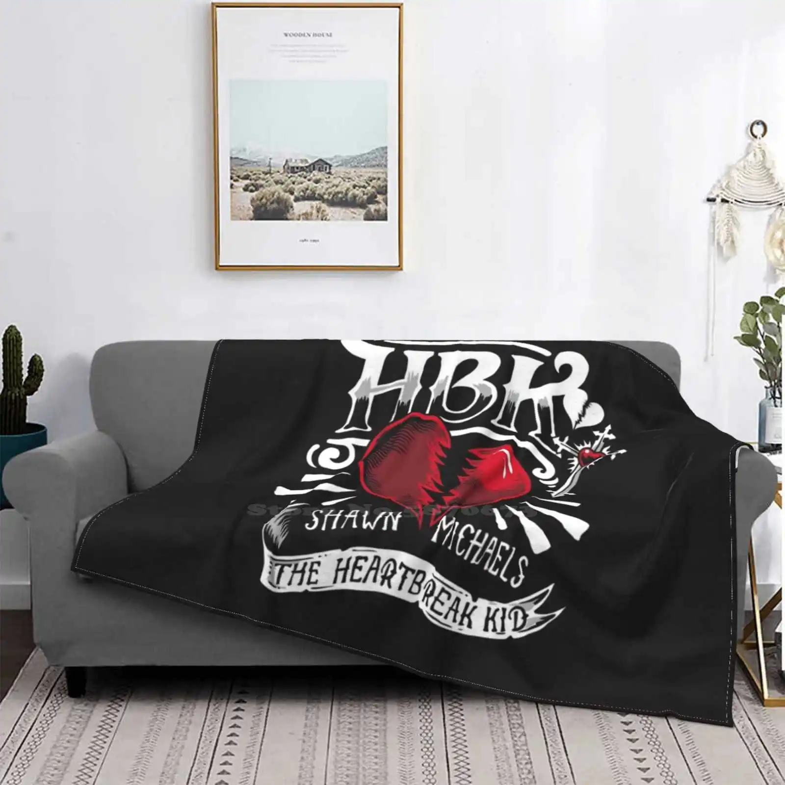 Hbk Heartbreak Kid Illustration Hot Sale Printing High Qiality Warm Flannel Blanket Shawn Michaels Hbk Heartbreak Kid