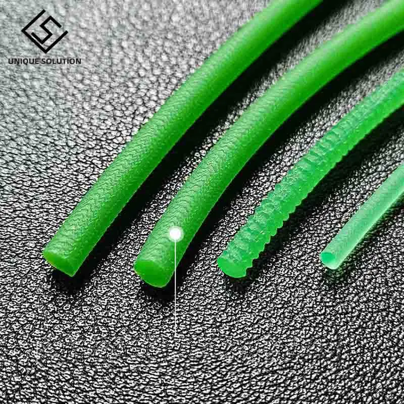 Green Polyurethane Conveyor Belts Diameter 2/3/4/5/6/7/8/9/10/12/15mm PU Round Drive Belt Meltable Cord