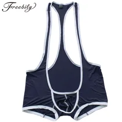 Men Wrestling Suspenders Singlet Mankini Swimsuit Men's Stretchy ockstraps Bulge Pouch Boxer Underwear Fancy Costume Bodysuit