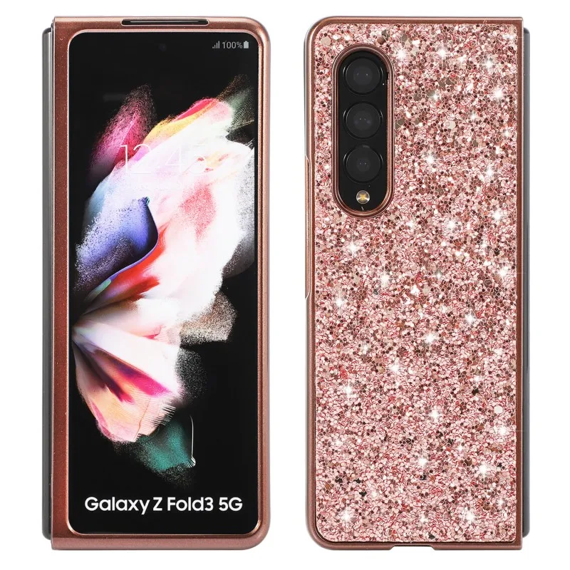 

Glitter Case For Samsung Galaxy Z Fold 6 5 4 3 5G Luxury Flip Full Protection Hard Plastic Shockproof Cover For Samsung Z Fold6