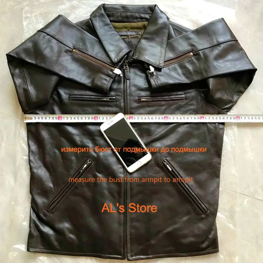 018 Read Description! High Quality Super Warm Genuine Mens Sheep Skin Duck Down Leather Coat