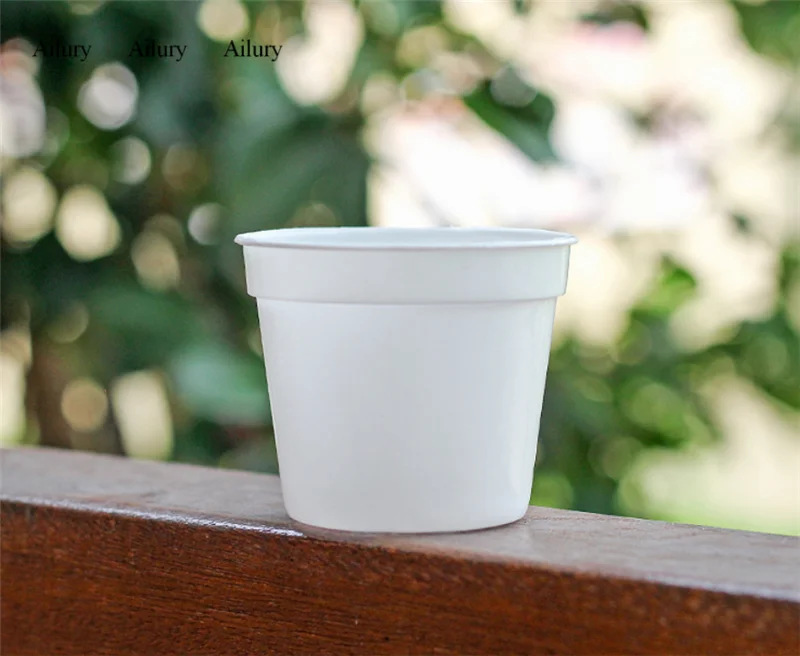10Pcs,Small White Pot Round Mini Box Plastic Flowerpot Seedling Transplanting Succulent Nursery Garden Outdoor