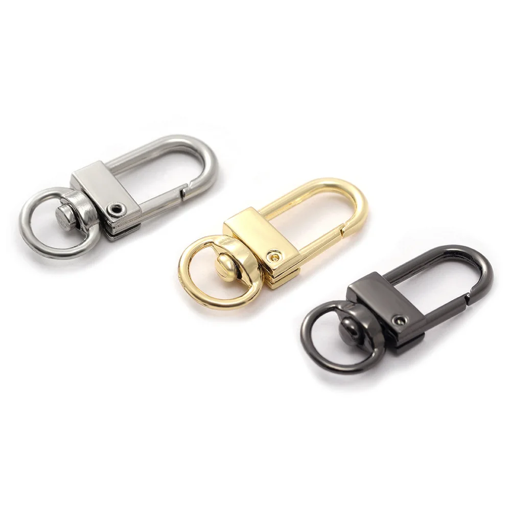 5/10/20Pcs 32*11mm Silver/Gold/Gun black/Yellow/Violet Colors Small Silver Alloy Swivel Clasps Snap Key Hooks DIY Key Chain Ring