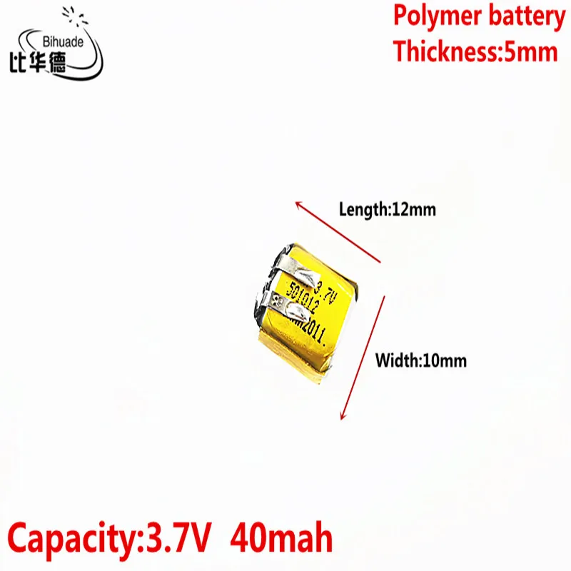 3.7V 40 mAh 501012 Li batteria i Polimeri Li Batteria i baterie do ładowania 3D mp3 penna di Registrazio