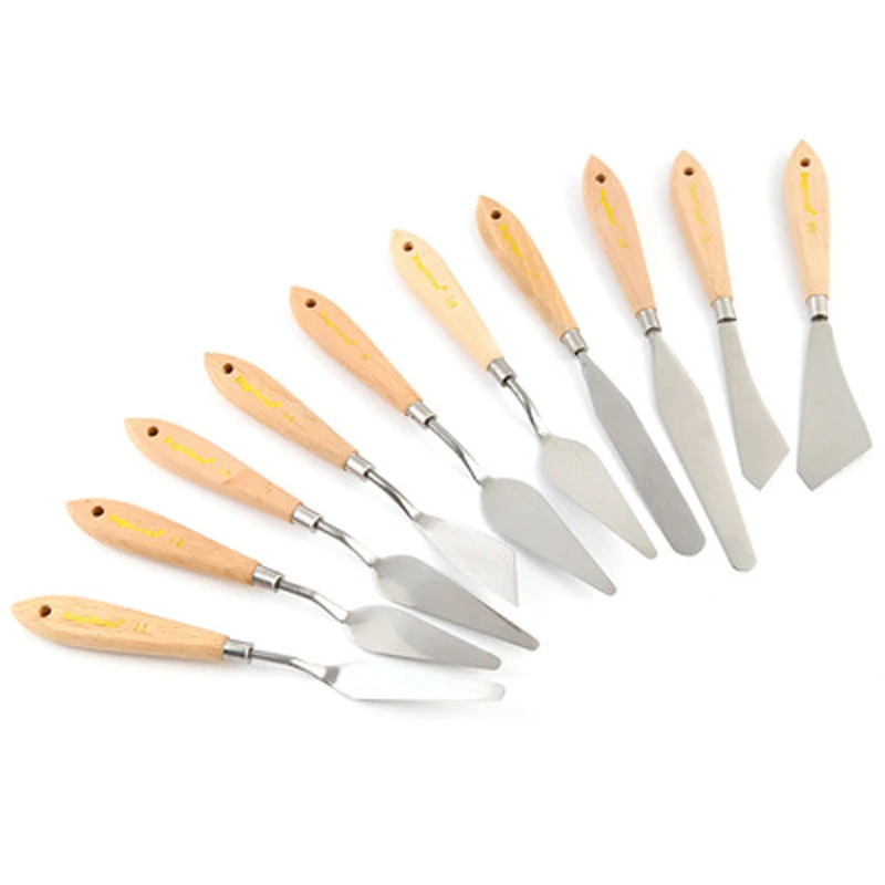 Stainless Steel Palette Scraper Knife Various Sizes Draw Spatula Flexible Blades For Watercolor Oil Gouache Artist Paint Tool