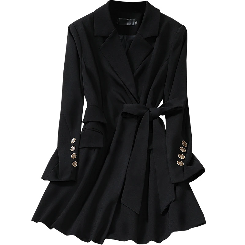 Women's Casual Lace-up Blazers and Coats, Spring and Autumn Suit, Slim Fit, Temperament, European and American Fashion, Lady