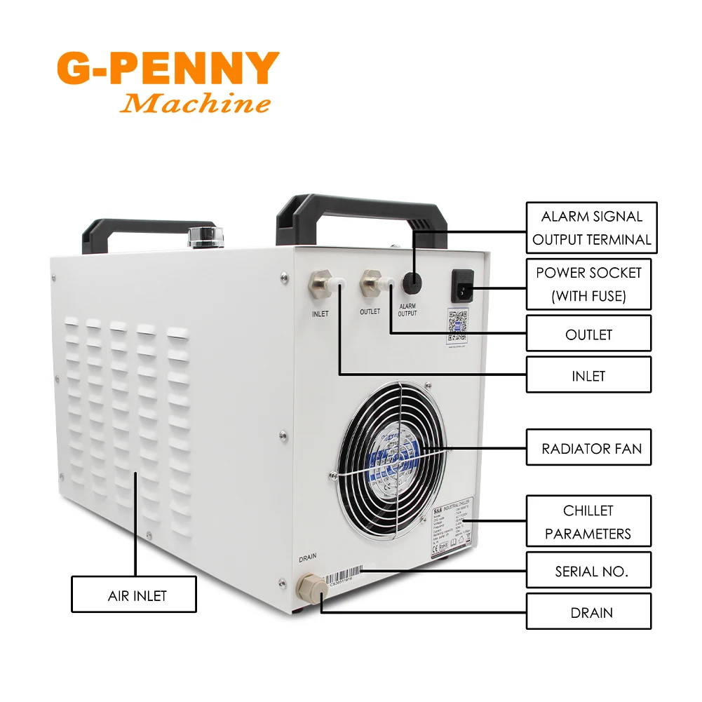 Imagem -05 - Bomba de Refrigeração de Água Industrial Chiller de Água para Co2 Gravação a Laser Máquina de Corte de Refrigeração Cw3000 Dg110v Tg220v 380v