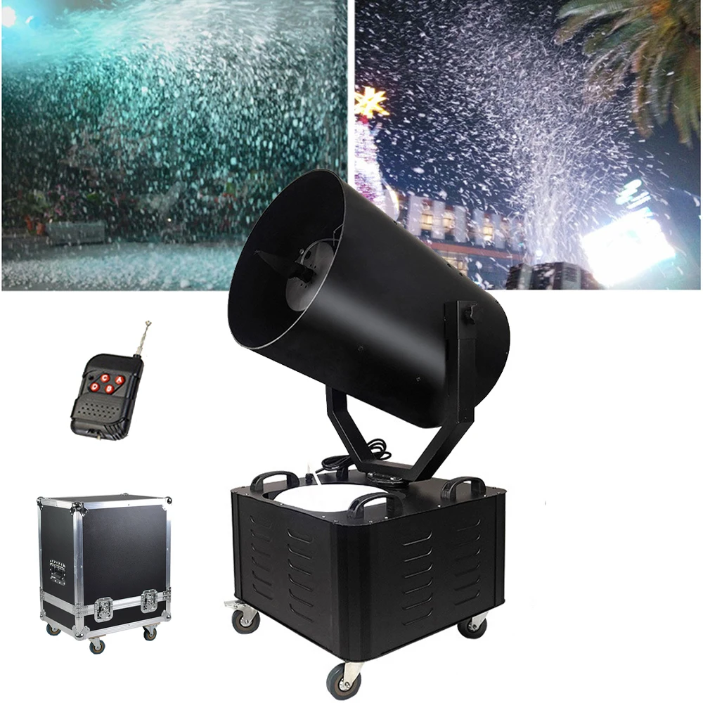 Flight Case 3000W Shaking Head Snow Machine Stage Light Effect Snow Making Machine Christmas Snow Blowing Atmosphere Party Show