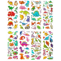 110pcs 8 Sheets Cute Dinosaur Cartoon Stickers 3D Puffy Waterproof PVC Sticker Children Craft Scrapbooking Kids DIY Classic Toys