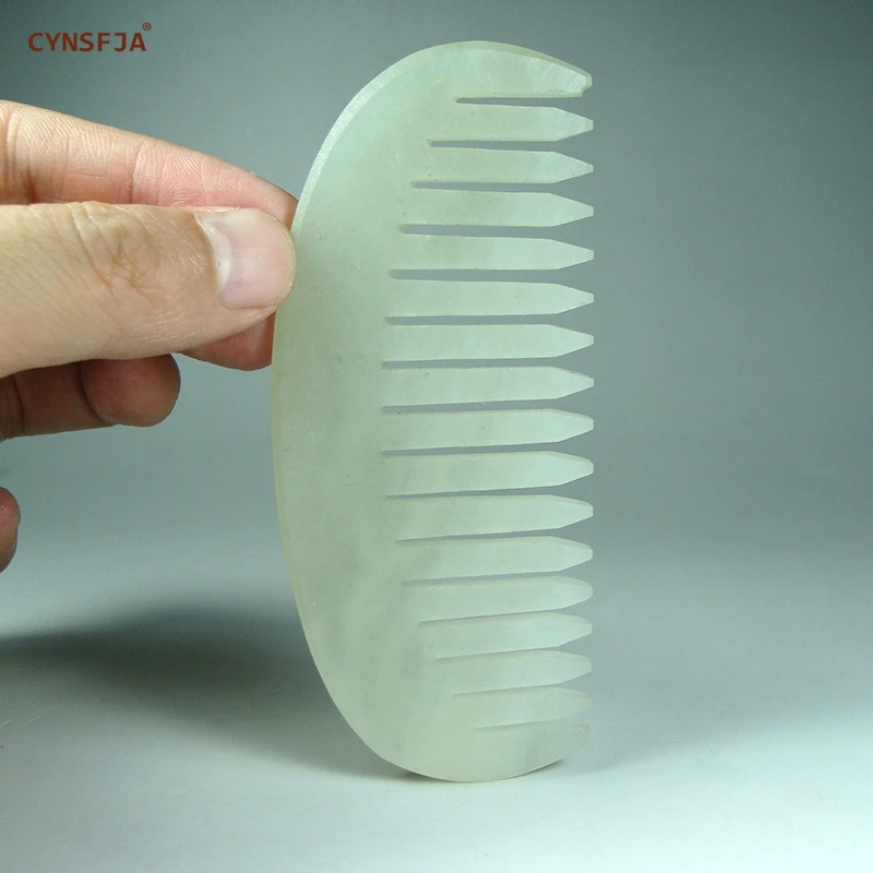 CYNSFJA Real Rare Certified Natural Chinese Hetian Nephrite Lucky Jade Comb High Quality Hand Carved Best Birthday Wedding Gifts