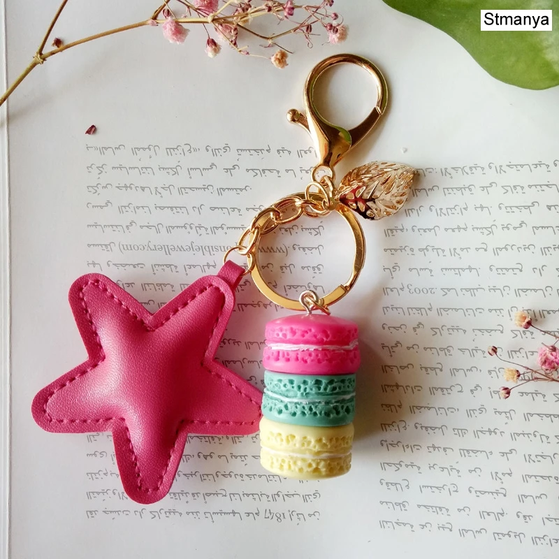 Fashion Cake Keychain with Eiffel Tower Charm