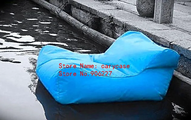 

sky blue SUPER size accommodate 2 seat people bean bag relax lounger, waterproof float water beanbag sofa chair cover only