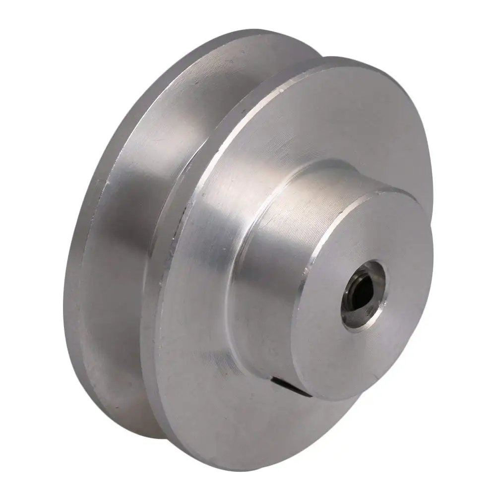 31x15x6MM Silver Aluminum Alloy Single Groove 6MM Fixed Bore Pulley for Motor Shaft 3-5MM PU Round Belt