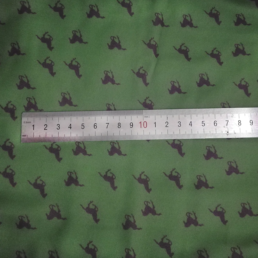 Olivgrüner Chiffon-Stoff, hochwertig bedruckt, für lange Kleider, Schals, Sommerhosen, Heimdekoration, biegsam – Detail 4