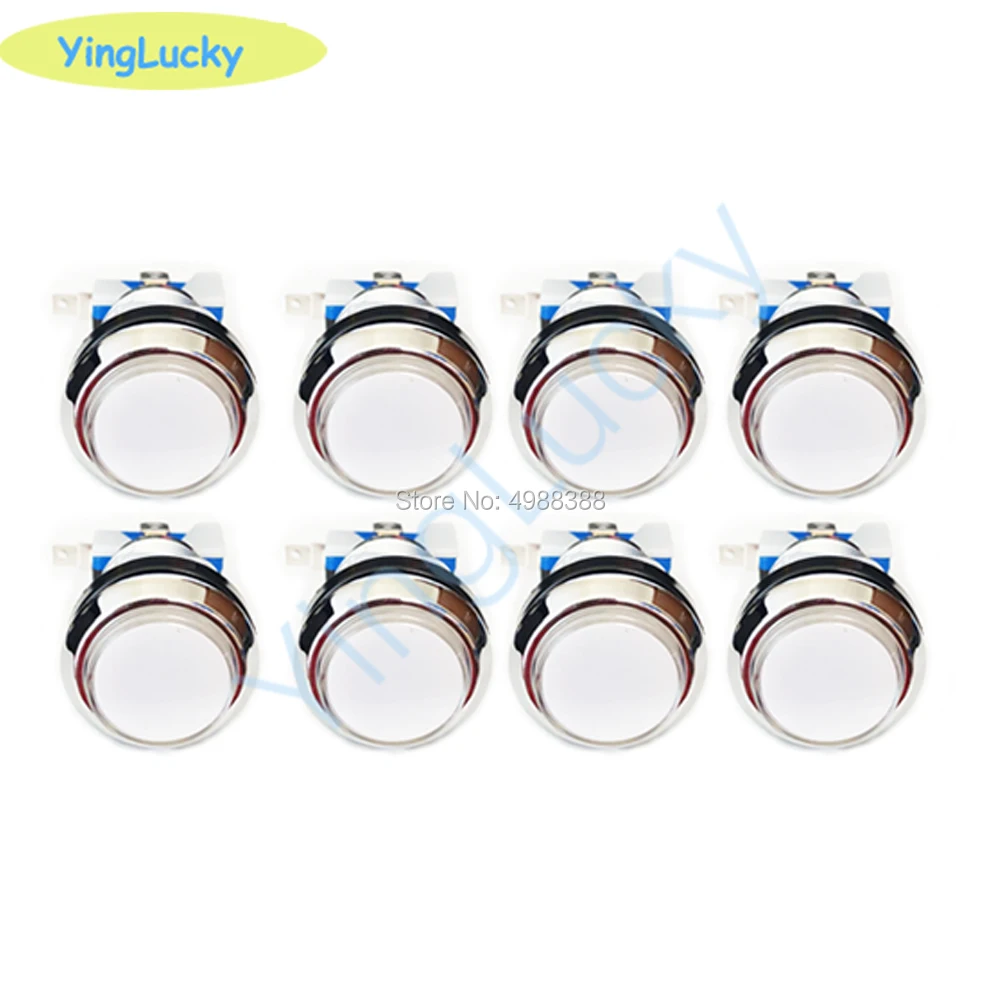 8 قطعة الممرات زر 33 مللي متر 12v LED الفضة مطلي أزرار لممر لعبة آلة مجلس الوزراء باندورا مربع لعبة اكسسوارات