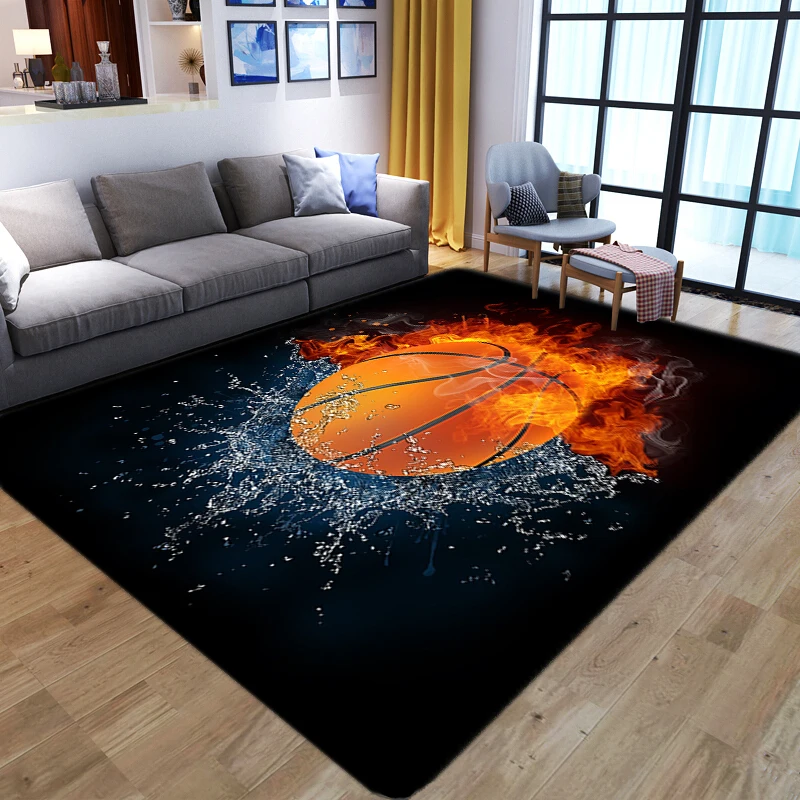 3D Printed Basketball Carpet, Soft Flannel, Memory Foam, Large Mat, Child Play, Baby Play Area, Cute Kids Room Decor, Carpet