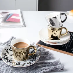 Creative Leopard Anamorphic Cup Mirror Reflection  Tiger Zebra Mug Luycho Coffee Tea Set With Coaster 220ml  WF1015