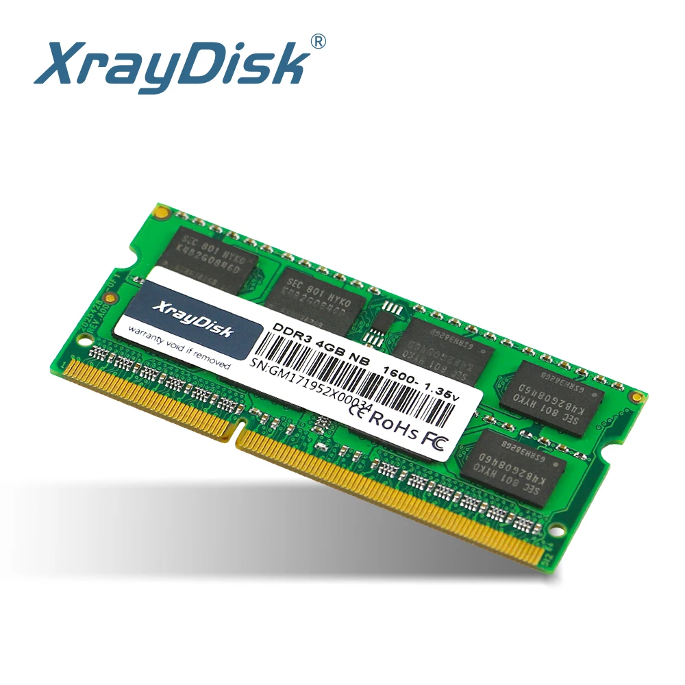 XrayDisk-memoria RAM DDR3 DDR3L para portátil, 4GB, 8GB, 1600Mhz, SO-DIMM, 1,35 V, 204 Pines, Sodimm