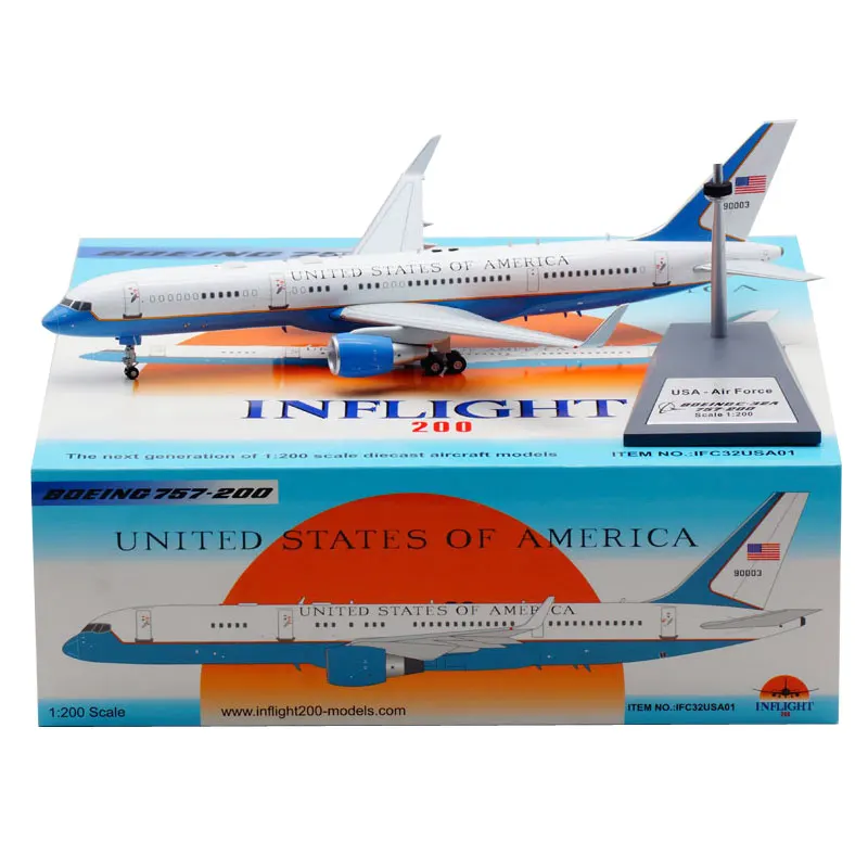 

1:200 Scale U.S. Air Force 2 Airways C-32A Airlines Model with Base Alloy Aircraft For Collectible Souvenir Show Gift Toys