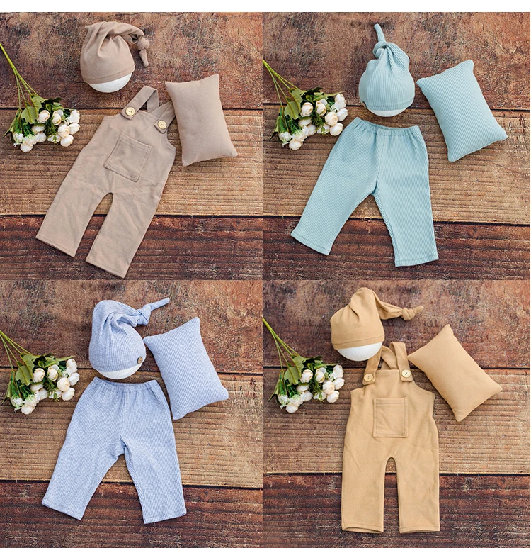 

Newborn photography props three-piece suit baby one-month-old baby photo clothing cap pillow