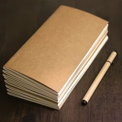 Cahier en papier de vachette souple vintage, bloc-notes vierge, couverture Kraft, cahier de journal, 03Memos, 1PC