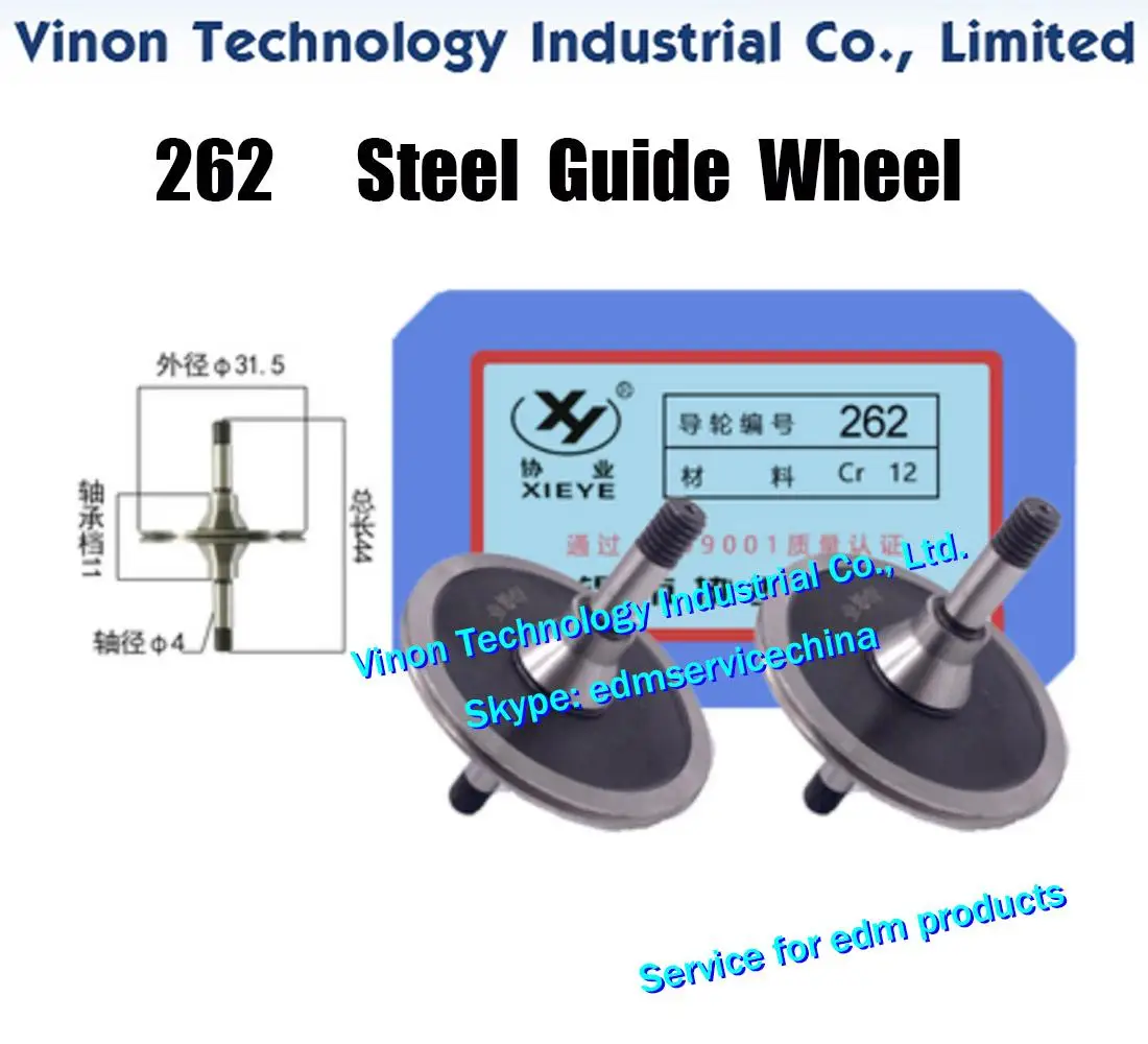 262 Steel Guide Wheel (1 Pair=2PCS) XieYe Brand. Spare Parts. OD. 31.5mm, Axis dia. 4mm, Total length 44mm. High Precision Guide