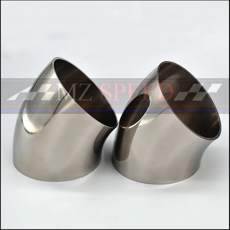 51mm 57mm 63mm 76mm OD Sanitary Butt Weld 45 Degree Elbow Bend Pipe 304 stainless steel car exhaust pipe muffler welded pipe