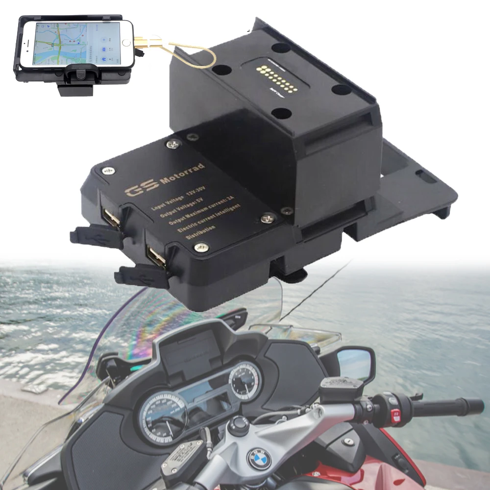 

Мотоциклетный портативный GPS-навигатор, USB-зарядное устройство, держатель для телефона, навигационный кронштейн для BMW R1200RT R1250RT