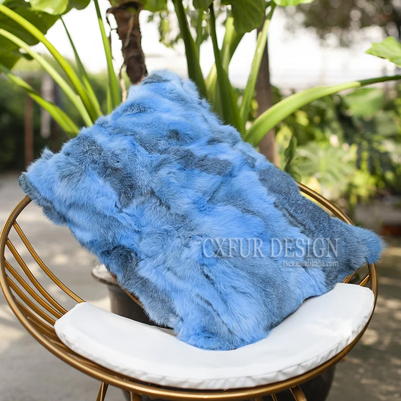 

CX-D-13D Custom Size Home Decoration Genuine Rabbit Fur Pillow Cover Seat Cushion Cover