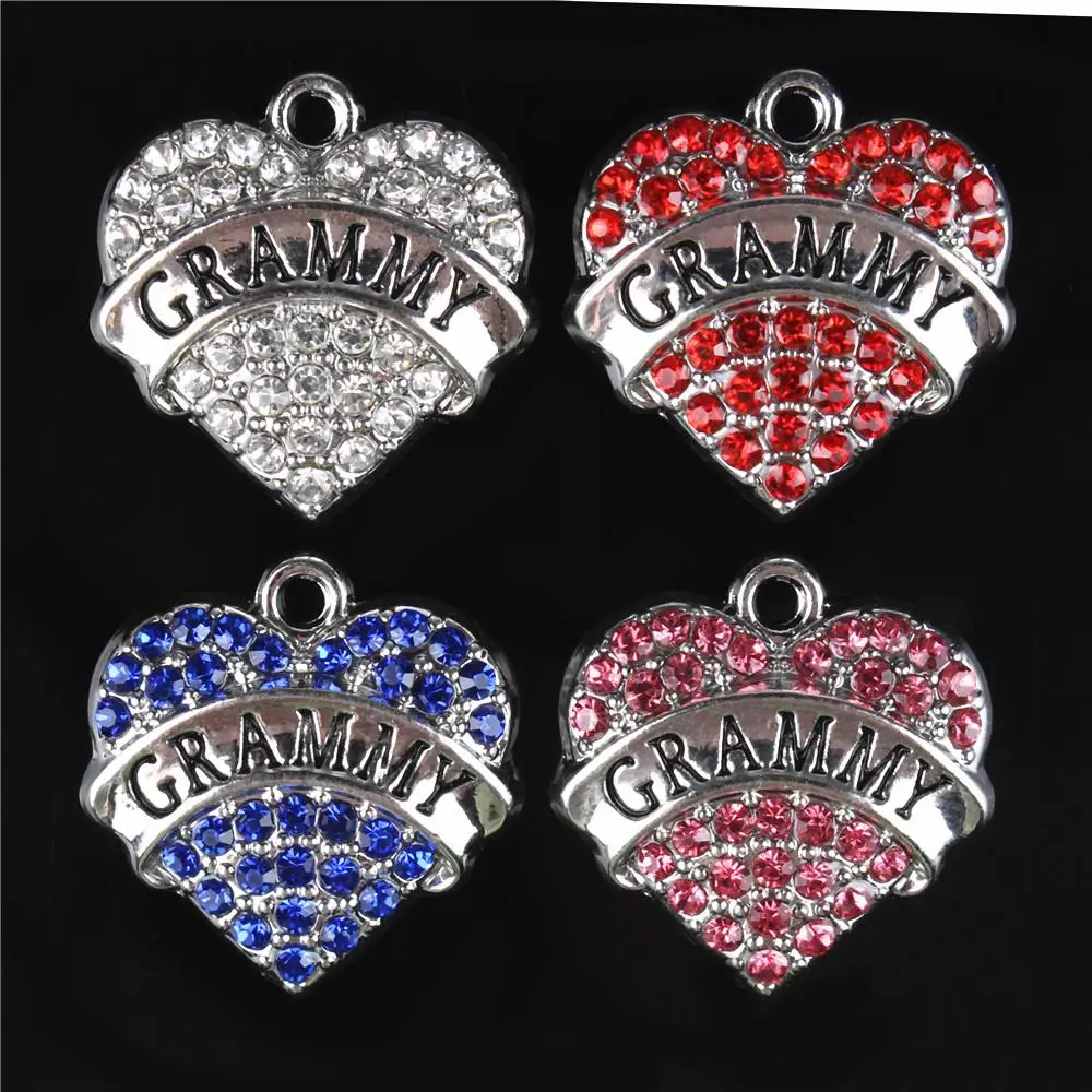 GRAMMY Love Heart Crystal Charms Pendant For DIY Necklace Bracelet