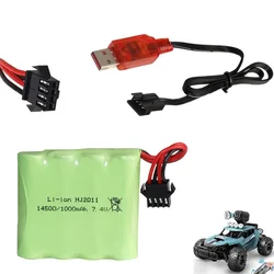 7.4V 1000mAh 2S bateria Lipo + ładowarka do DE36W 1:16RC Off-Road 4WD szybki wspinaczka Drift Racing zabawki akcesoria