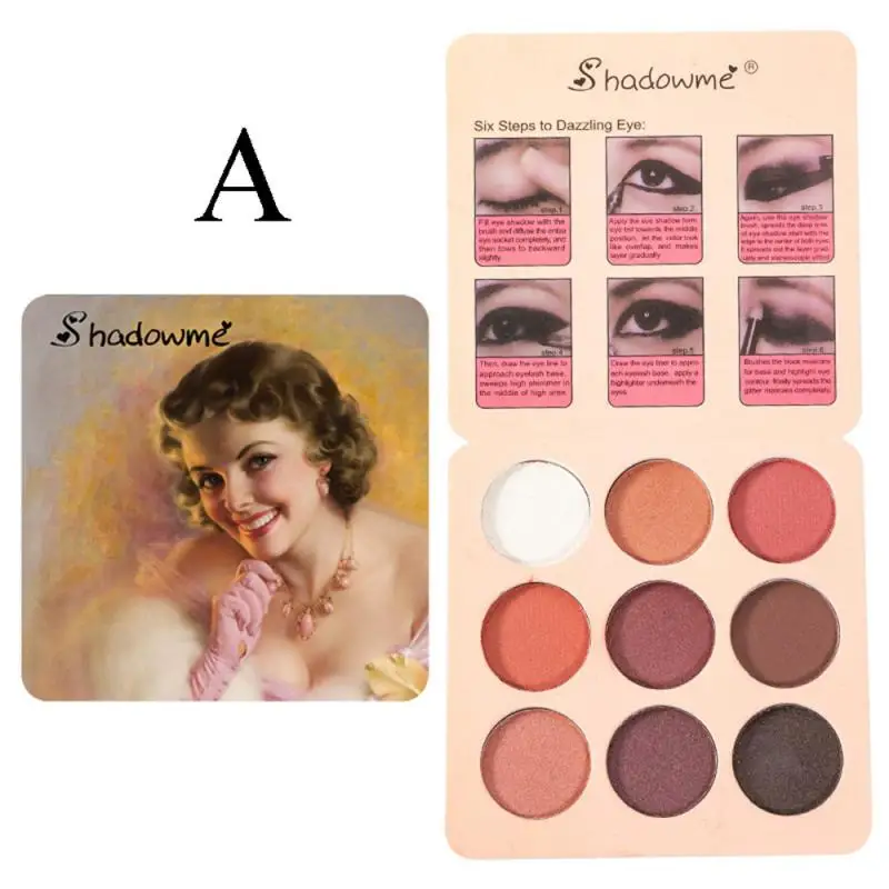 Paleta de sombra de ojos mate de 9 colores, maquillaje brillante, sombra de ojos con pigmento ahumado, sombra de ojos Mineral, cosmético resistente al agua T0983